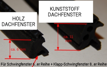 METERWARE - Roto Glasauflagedichtung AUßEN für Holz Dachfenster