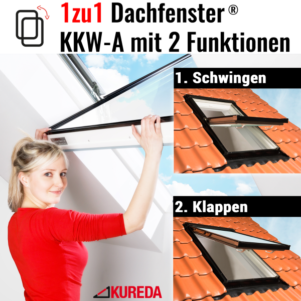 1zu1 Dachfenster® für alte Braas-Atelier BA mit neuer Klapp&Schwingfunktion