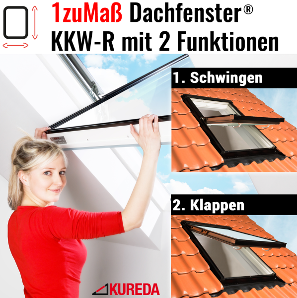 1zuMaß Dachfenster® mit Klapp&Schwingfunktion