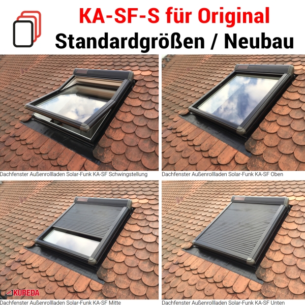 Außenrollladen Solar-Funk für Standardgrößen / Neubau (KA-SF-S)
